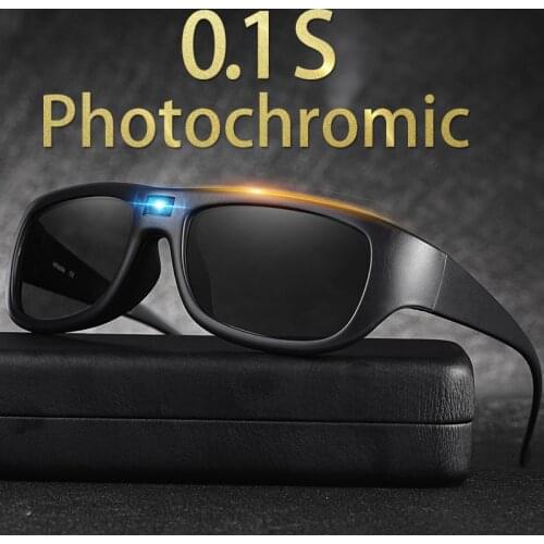 Intelligent photochromic sunglasses men 0.1s change color polarized lens UV400 transition glasses womens Chameleon sun glassses