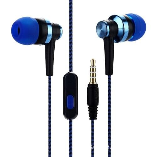 Sport Earphones Bass Stereo Headset Braided Line Wire Control In Ear Gym Headphones with Mic for Xiaomi Huawei iPhone