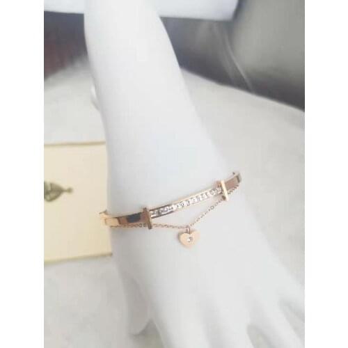 Drill and love European and American classic brands luxury woman bangle steel
