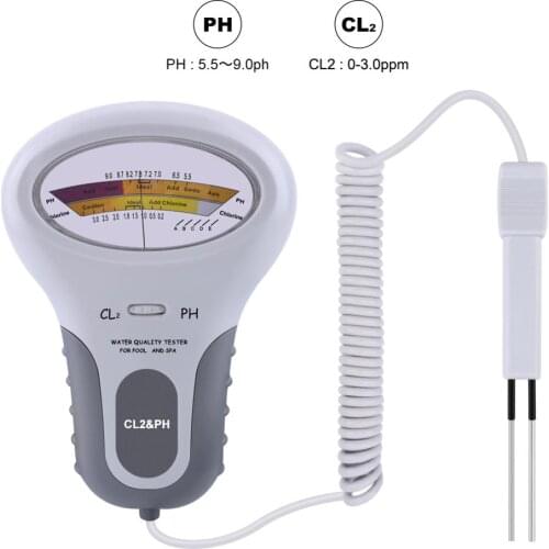 Yieryi New PC102 Swimming Pool Water Quality Tester Hot Spring Pool Aquarium Portable PHMeter Residual Chlorine Detector