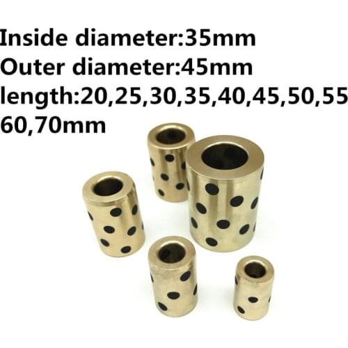Inner diameter 35mm linear graphite copper set bearing copper bushing oil self-lubricating bearing JDB length 20-70mm