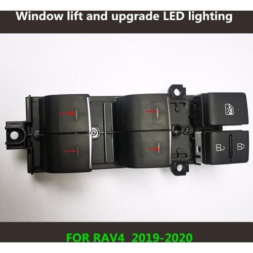 Interior lift LED lighting FOR Toyota RAV4 2019-2020 button light glass lift switch central control lock driver seat button