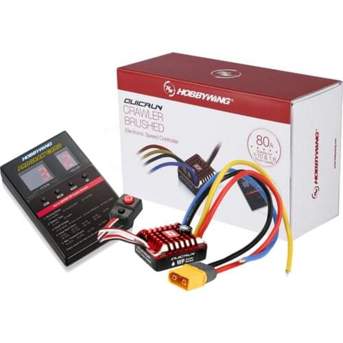 Waterproof Brushed ESC QuicRun 1080 80A with Program Card for RC Rock Crawler TRX4 SCX10 Remote Control Car Model Accessories