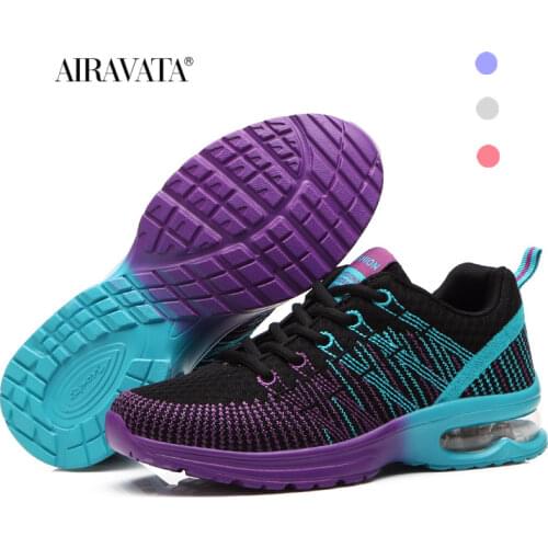 Womens Sneakers Air Cushion Soft Bottom Running Shoes Outdoor Mesh Breathable Tennis Shoes Lace Up Ladies