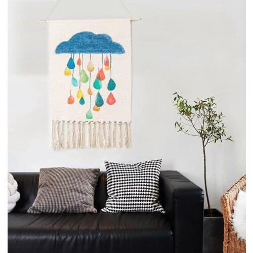 1PC Kids Room Wall Decoration Nursery Cloud Decor Handmade Boho Wall Hanging Decoration Cotton Tapestry Boy Girl Room Decor