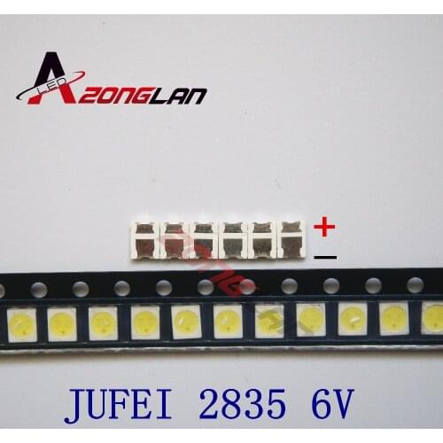 1000pcs JUFEI LED Backlight Light Beads 1210 3528 2835 1W 6V 96LM Cool white LCD Backlight TV Light Beads 01.JT.2835BPWS2-C
