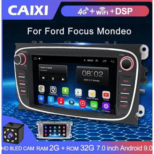 2 Din Radio Android 9.0 2GB RAM Car Multimedia Video Player Navigation GPS DVD 2 din For Ford Focus S-Max Mondeo 9 Galaxy C-Max