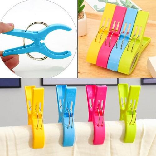 4/8/16Pcs /Set Hot Sale New Plastic Hanger Clips Laundry Clothes Beach Towel Pins Spring Clamp Windproof Clip Retaining Clip