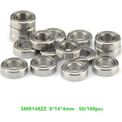 50/100pcs ABEC-5 SMR148ZZ SMR148 ZZ Stainless steel ball bearing Miniature bearing 8x14x4 mm Deep Groove Ball Bearing 8*14*4mm