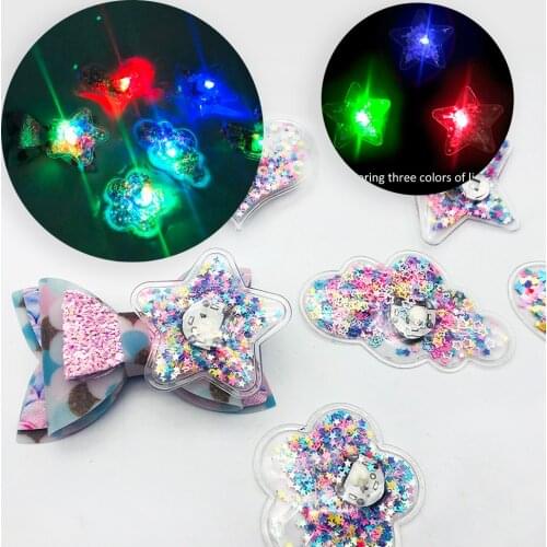 David accessories 25pcs/lot Luminous Transparent Quicksand Light Up Shaker Sequins Star DIY Bows Home Decorations,25Yc7492