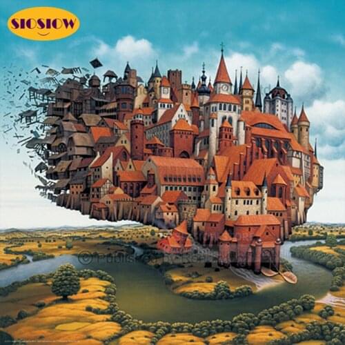 DIY 5d Diamond Painting Full Square Drill Flying Castle In Air Picture 3d Daimond Embroidery Mosaic Cross Stitch For Adults Gift