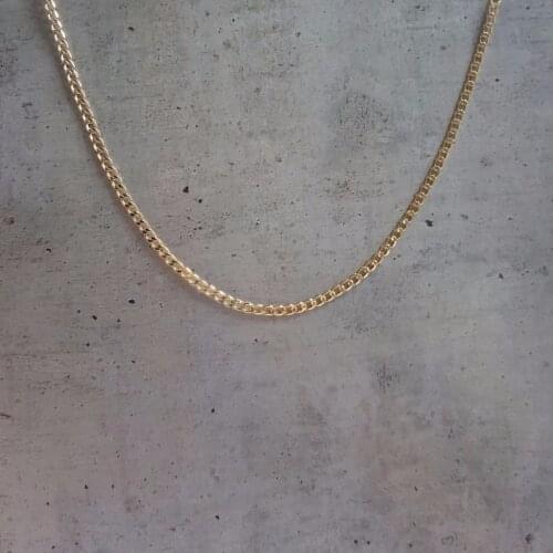 Yellow Gold Color Thin Curb Chain Chokers Short to Long Necklaces For Women Girls Boys Kids Baby Children Jewelry Kolye Collier