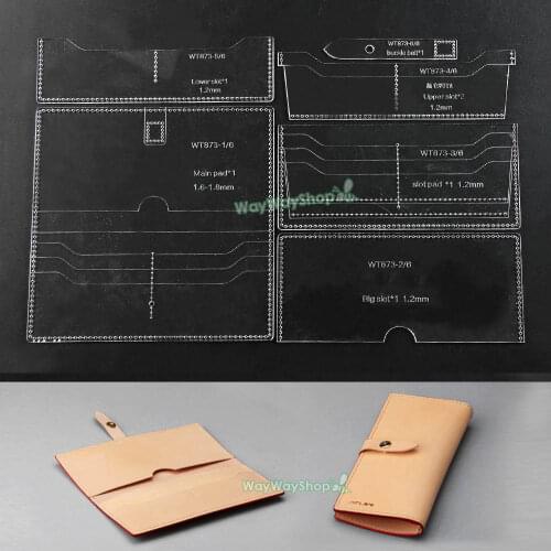 Long unisex Wallet Templates Clear Acrylic Patterns Leathercraft Tools WT873 DIY
