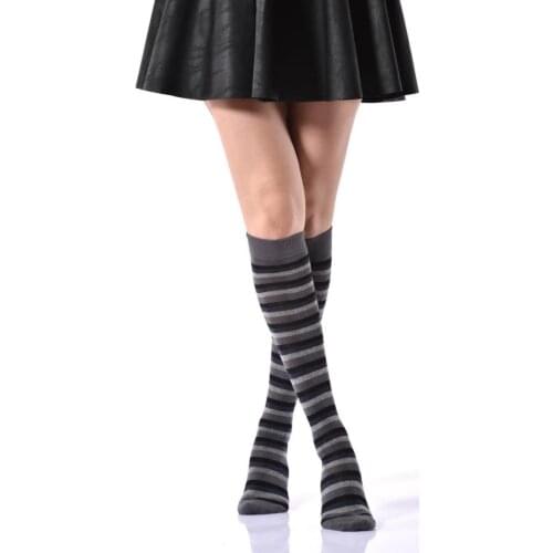 Idilfashion Women Metal Circles Below-Knee Stocking-Smoked-B-ART013 (3'LÜ PACKAGE)