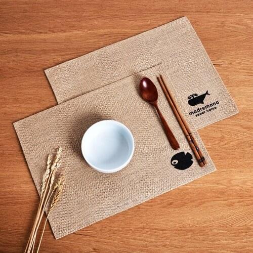 Insulation Pad Solid Placemats Linen Non Slip Table Mat Kitchen Accessories Decoration Home Pad Jute natural environmental prote
