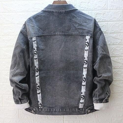 Fashion Korean Men Lapel Slim Denim Jackets Hole Vintage Hip Hop Male Jeans Jacket Coats High Quality Mens Overcoat XXXL