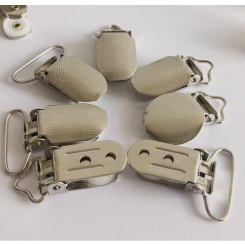 Metal Suspender Pacifier Clips Holders Round Dot Hole Face Clasp Suspender Garment Accessories Round Square Plastic Insert 30pc