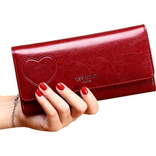Fashion Female Wallet Long Anti Theft RFID Genuine Leather Wallet Women Luxury Clutch Bag Business Card Holder Purse Woman