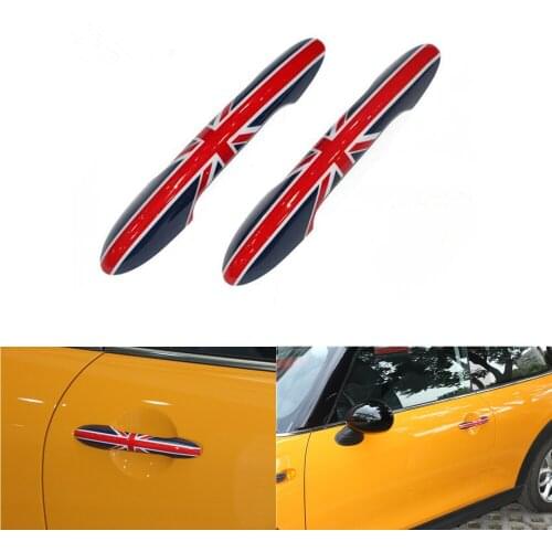 2Pcs Union Jack MINI F55 F56 Stickers Car Door Handle Cover Trim Stickers Decoration Decals for Mini Cooper F56 F55 Accessories