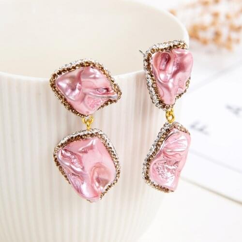 New Arrival Luxury Synthetic Shell Pink Drop Earrings For Women 7 Style Cute Sweet Long Earring 2020 Jewelry Fashion Oorbellen