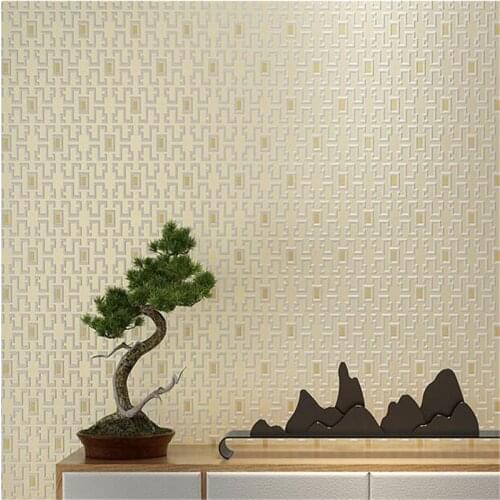 Beibehang papel de parede Modern High end Chinese style retro small grid non-woven works wallpaper Living room bedroom wallpaper