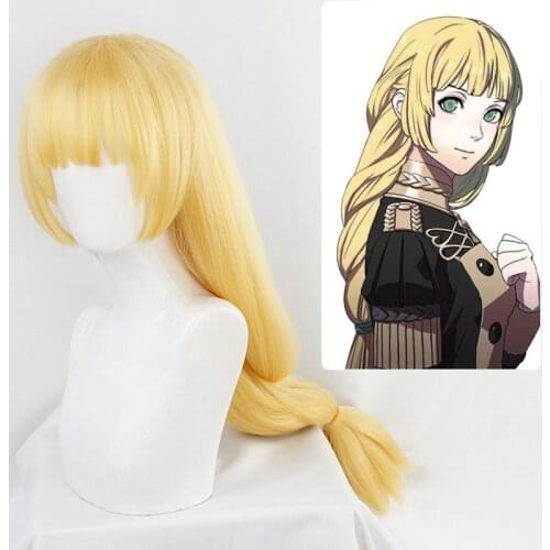 Game Fire Emblem: ThreeHouses Hairwear Ingrid Long Braid Cosplay Hair Thick Golden Braided Wig Halloween Role Play