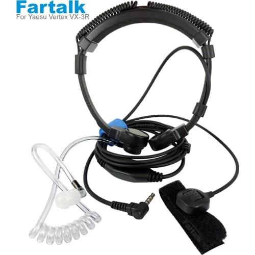 Telescopic Throat Microphone Earpiece Headset Mic for Yaesu Vertex VX-3R 5R 1R 2R 130 150 160 180 210 FT-50 60R Two Way Radio