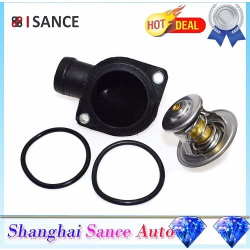 ISANCE Thermostat & Housing Cover 055121121F 044121113 For VW GOLF MK1 MK2 GTI Cabrio Jetta II Cabriolet Corrado Passat Quantum