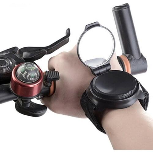 Bike Wrist Rear View Mirror Adjustable 360 Degree Rotate Bicycle Wristband Strap Safe Rear View Mirror
