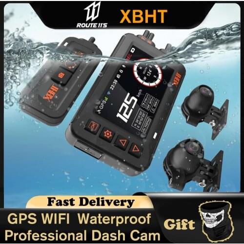 Motorcycle Driving Recorder GPS Motorcycle Video Recorder Rear View Driving Monitoring WiFi Night Vision Dual 1080P Waterproof