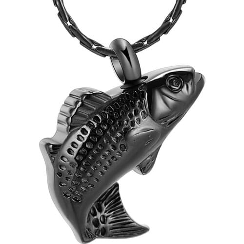 Cremation Jewelry for Ashes Stainless Steel Fish Urn Necklace Keepsake Jewelry Memorial Gift Men Women