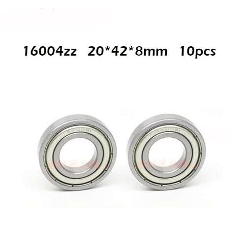10pcs/lot 16004ZZ Deep Groove Ball Bearing 16004-ZZ 16004ZZ 20*42*8mm 20*42*8 Bearing Steel Material Two-sided Metal Cover