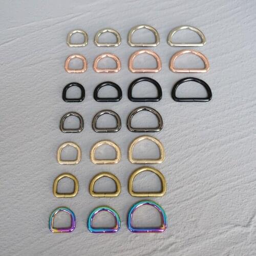 100 Pcs 15mm/20mm/25mm/30mm Metal High Quality Hand Bag Purse Strap Belt Dog Collar Chain Web D Ring Buckle DIY Accessories