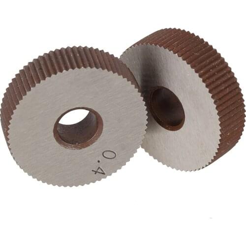 2Pcs Gear Hob Strength 0.4mm Wheel knurlStraight grain HSS Wheel Knife Knurled Machine Tools Accessories Lathe Embossing Wheel