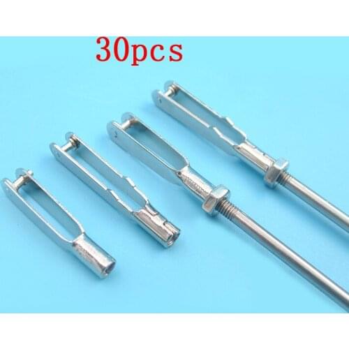 30Pcs M3*L25mm/30mm Iron Chuck 3mm Metal Tie Rod Positioning Buckle Clip Connector for DIY RC Boat/Airplane/Car Models