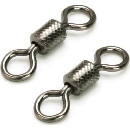 50pcs/lot Fishing Swivels Snap Hook 1/3/8# Fishing Fishhooks Swivels Ball Bearing Swivel With Safety Snap Ball Bearing Hot Sale