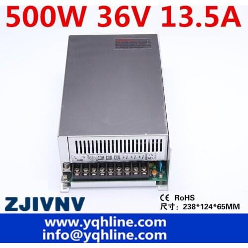 500w 36Vv 13.5a programmable switching power supply ac to dc for LED strip ight, CCTV Camera and industrial (s-500-36)