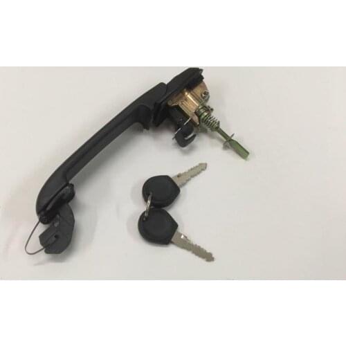 Car Black Front Right/Left Door Handle + Lock Key for Golf Mk3 Vento III W073 1H0837207
