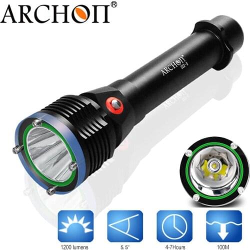 ARCHON D22-II Diving flashlight Cree xm-l2 u2 led max 1200 lumen underwater 100 meter waterproof handheld diving torch