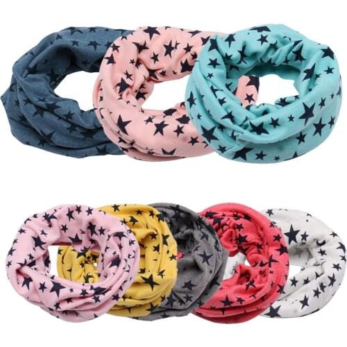 Kids Star Print Scarf Children Warm Cotton Scarf Boy Girl Scarf Shawl Winter Neckerchief Children Solid Soft Scarf Collar Neck