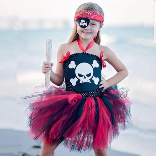 Girls Baby Halloween Costume For Kids Child Cosplay Pirate Demon Skull Fancy Dress Party Christmas Tutu