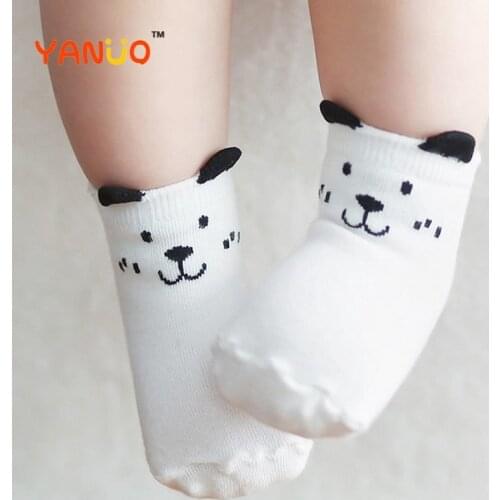 For 0-3 years old Newborn Boys Girls Non-Slip Cotton Toddler Socks Cartoon socks Winter Plus Velvet Infant Medium Tube Socks