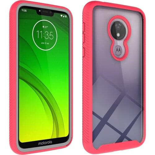 2 in 1 Hybrid Rugged Armor Shockproof Case For Motorola Moto G7 Power G8 Plus One Macro G9 Play Transparent Acrylic Back Cover