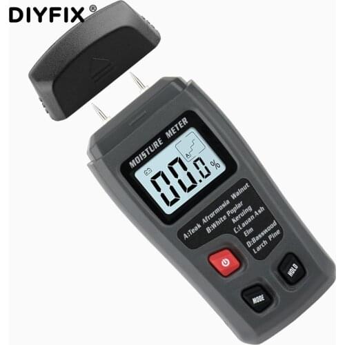 Wood Moisture Meter 0-99.9% Portable Two Pins Digital Wood Humidity Tester Hygrometer Timber Damp Detector Large LCD Display