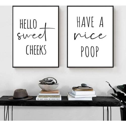 Bathroom Posters and Prints Canvas Painting Minimalist Have a Nice Poop Toilet Wall Art Pictures For Bathroom Home Room Decor