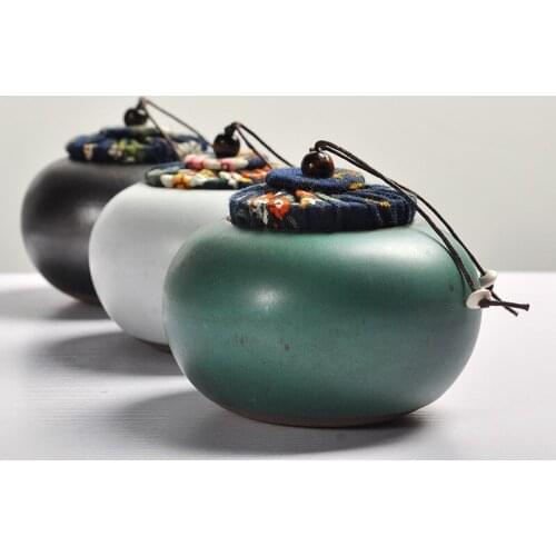 Ceramic Tea Containers Vintage Coarse Pottery Gift Package Service Sealed Cans Tea Box Pet Urn Pottery Jar Ceramic Jar