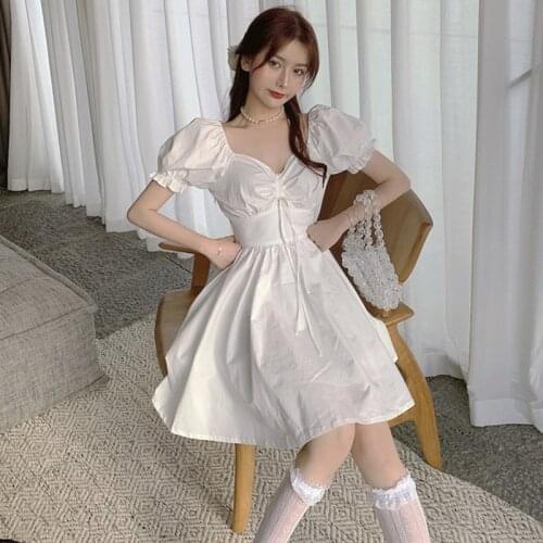 Hot Selling Women High Waist Short Sleeve Fashion Comfortable Solid Color Dress For Summer Holiday Party -B5