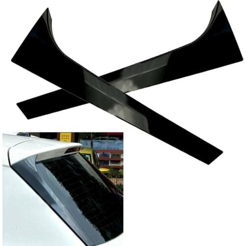 For Skoda Kodiaq Car Rear Window Spoiler Side Wing Trim Cover 2016 2017 2018 2019 2020 Glossy Black ABS