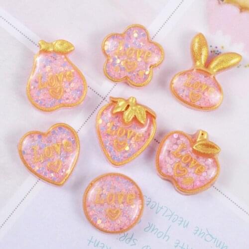 100pcs/lot New Arrival Cute Resin Heart Love Style Shape Cabochon For Scrapbooking Craft Earring DIY Decorative Embellishment