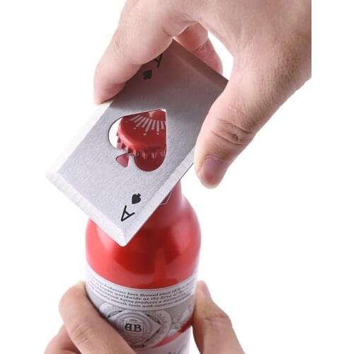 Practical Card Bottle Openers Originality Spade A Poker Card Beer Bottle Opener Tool Household Kitchen Barware Wine Openers Sale